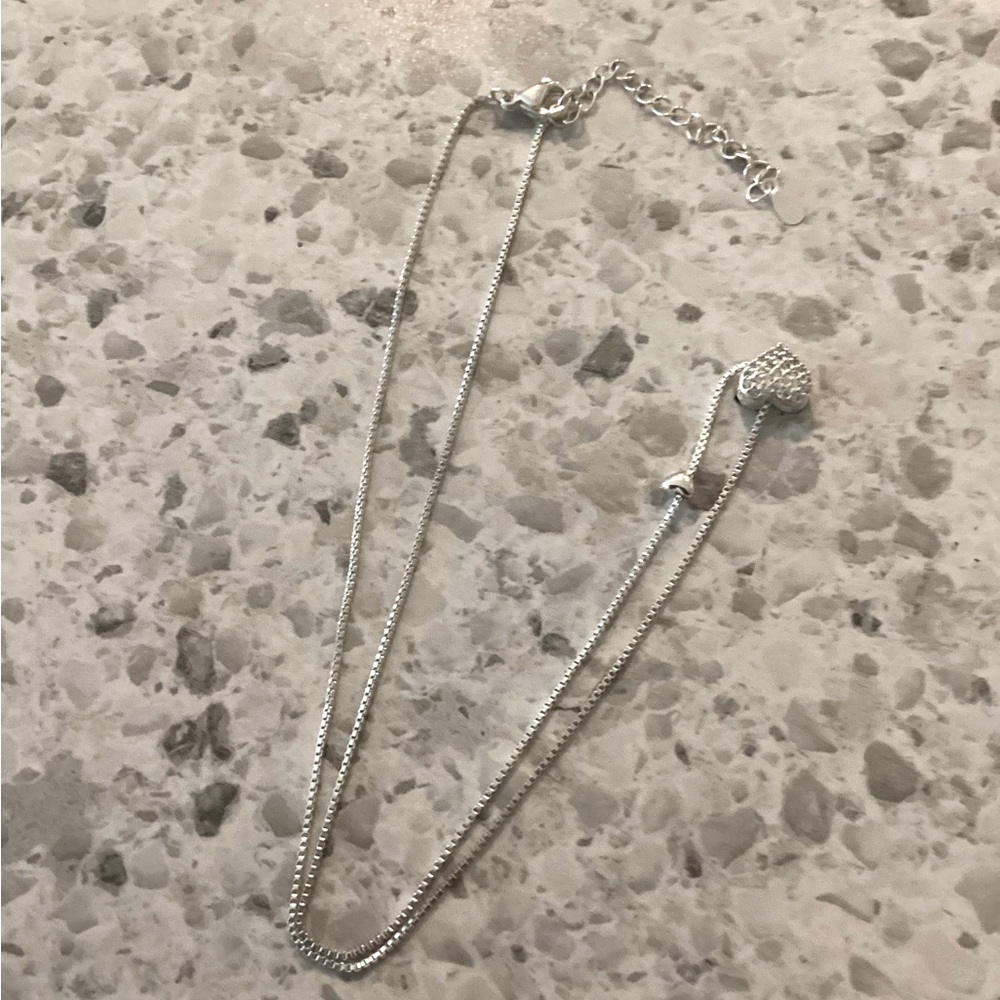 Source Unknown Silver Heart Necklace